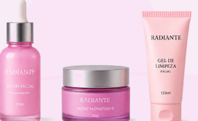 Linha Radiante: sérum, hidratante e gel de limpeza